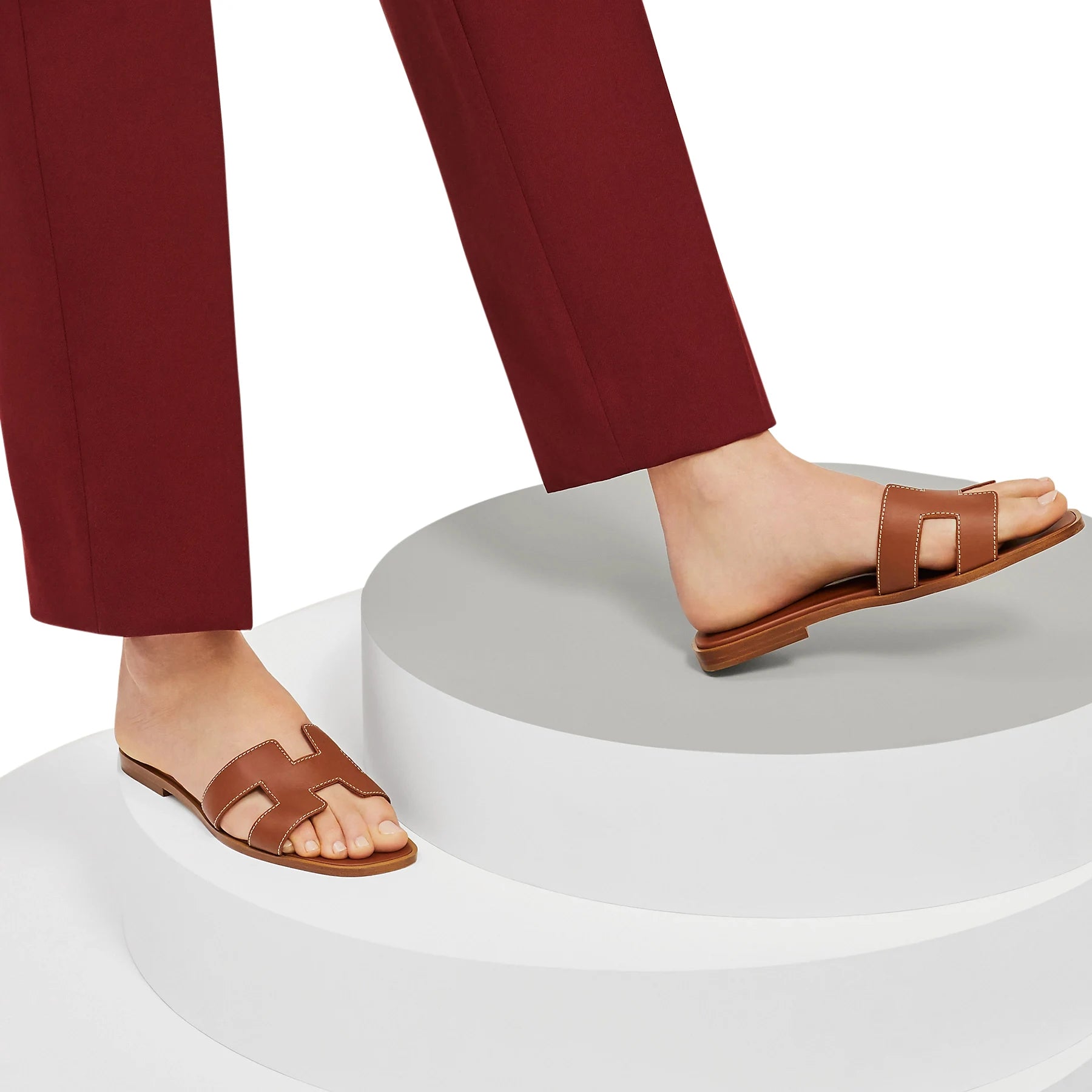 Image of Hermès Paris Oran Gold Sandal